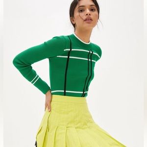 ANTHROPOLOGIE MAEVE GREEN STRIPE SWEATER